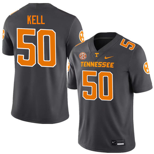 Chip Kell Tennessee Jersey,Tennessee Volunteers #50 Chip Kell College Jersey,Uniforms-Smoke Grey